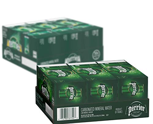 PERRIER Sparkling Mineral Water, 8.45 fl oz. Slim Cans (Pack of 60)