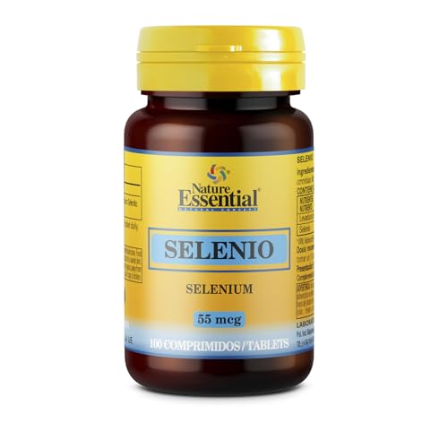 Nature Essential - Selenio 55 mcg - Mantenimiento de l cabello y uñas - Bote 100 comprimidos