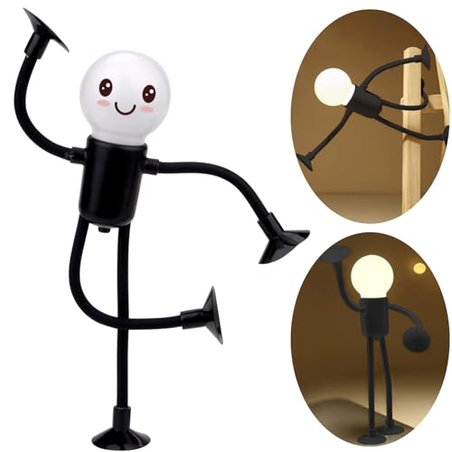 Jadyon PráCtica Y Divertida Luz Nocturna Para Deportistas, LáMpara De Escritorio Flexible Con Ventosa, Luces Nocturnas Con Forma De Bricolaje, Lindo Hombre Bombilla, Para HabitacióN, Dormitori