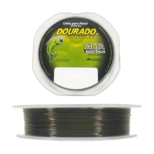 Linha Pesca Monofilamento Mazzaferro Dourado Top Force 300m 0.30mm Verde Oliva