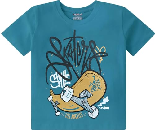 Image of kiddeo Boys Cotton Printed Regular Fit T-Shirt(Pack of 5)