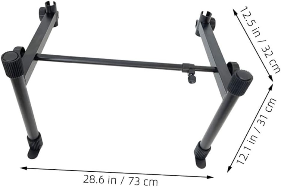 ERINGOGO Adjustable Electric Keyboard Stand Height Extension Portable Reliable Keyboard Holder for Comfortable Playing Position Double Tube Design Black