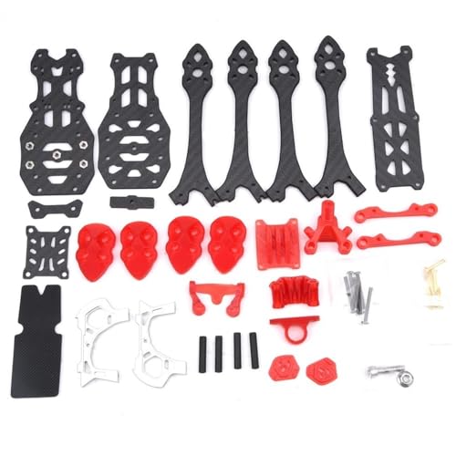 Cadre 225mm FPV de haute résistance avec bras de 5mm et finition rouge M5
