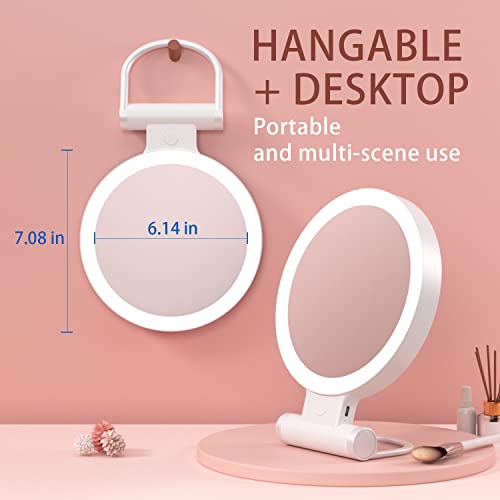 Baoznuh Vanity Mirror With Lights 3 Color,Makeup Mirror,Lighted Makeup Mirror With 10X/1X Magnification,Lighting Dimmable Touch Hangable #TOP5