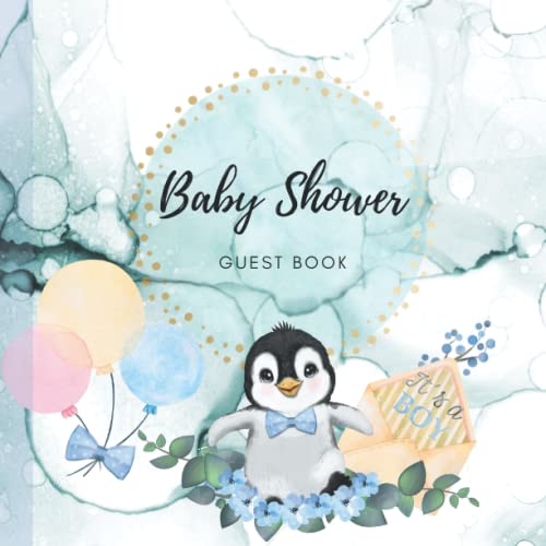 Baby Shower Guest Book - It’s a Boy: Penguin Baby Guestbook