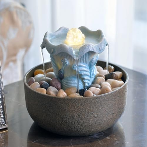 Fontaine de bureau créative en résine sculptée avec écoulement d'eau fluide