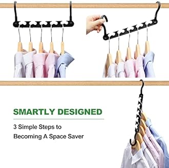 6-Pack-Closet-Organizers-and-Storage,Sturdy Organization-and-Storage-Hangers-Space-Saving for Wardrobe,Dorm-Room-Essentials for College Students Girls Smart Clothes Hanger