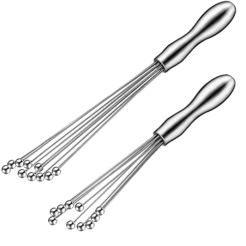 2 Pieces Stainless Steel Mini Ball Whisk 10-Inch And 12-Inch, Egg Beater Manual Mixer Whisk For Sauces Cream Cooking Blender #TOP13