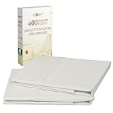 California Design Den Standard Queen Size Pillowcase Set - 400 Thread Count, 100% Cotton Sateen, Set of 2 Pillow Covers, Soft and Breathable - Ivory (Pale Tone)