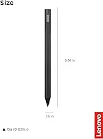 Vista 7 de Lenovo Precision Pen 2 (Laptop) – Carga USB-C – Reconocimiento de inclinación – El lápiz es compatible solo con ciertos dispositivos, Gris de Hierro