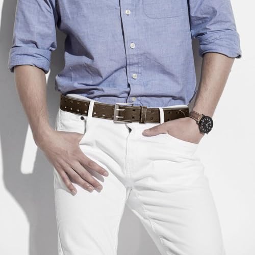 Men's Leather Fashion Double Prong Belt Classic Casual Heavy Duty Work Belts For Jeans Pants3
