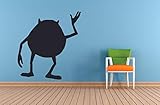 Monsters Inc Mike Wazowski Silhouette Cartoon Wall Sticker Art Decal for Kids Girls Boys Bedroom Room Kindergarten Nursery House Fun Home Decor Stickers Wall Art Vinyl Decoration Size (40x37 inch)