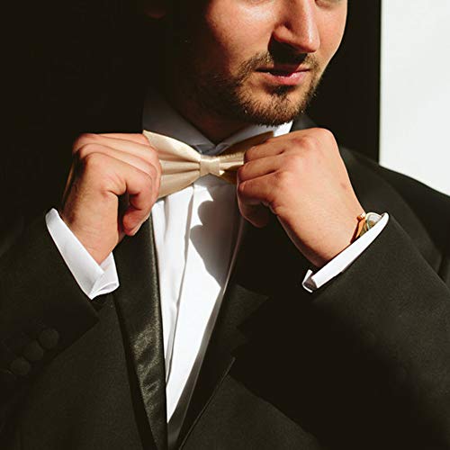 Avantmen Men's Bowties Formal Satin Solid - 12 Pack Bow Ties Pre-Tied Adjustable Ties For Men Many Colors Option In Bulk #TOP6