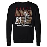 500 LEVEL Brett Howden Crewneck Sweatshirt - Brett Howden Vegas Player Name WHT (Black, X-Large)