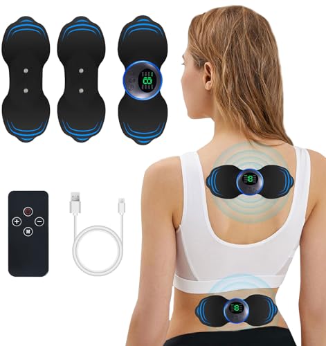 COODAY TENS Gerät Kabellos, Tragbar Schmerztherapie Wireless Massagegerät, 8 Programme 19 Intensitätsstufen für Muskelstimulator für Nacken, Schultern und Rücken