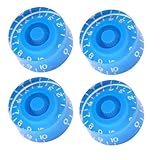 JD.Moon 4pcs Speed Control Knob for Electric Guitar Volume Tone Push on 6mm/0.24' Rotary Shaft (Blue)