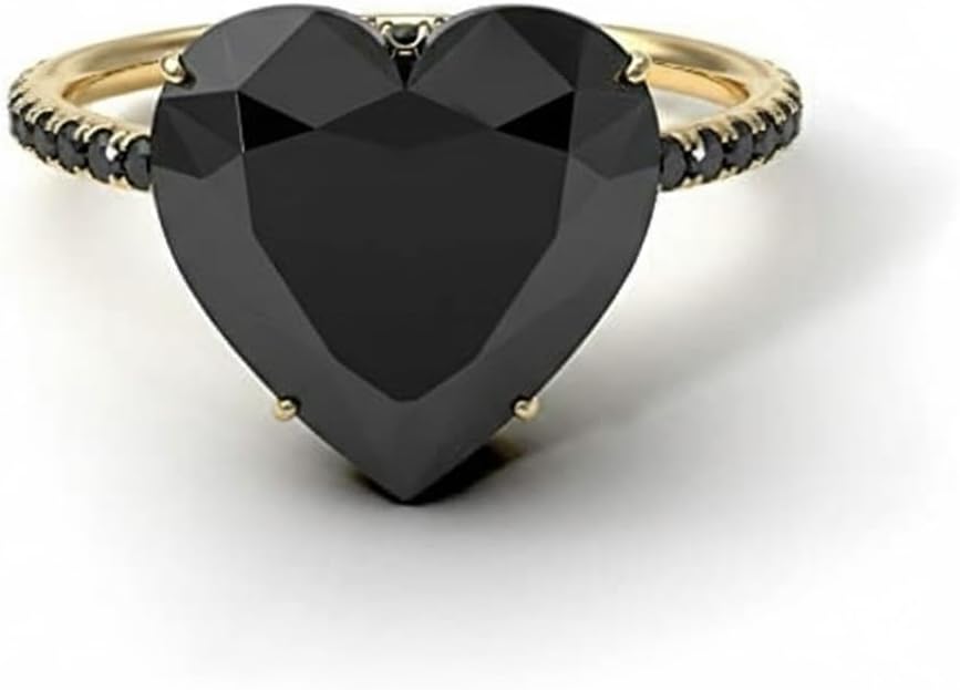 Jewelryonclick Choose Your Gemstone 18k Gold Plated Ring Heart Shaped Everyday Casual Wear, Party Wear Ring Modern Design Engagement Gift for Women, Girls and Ladies Size : 4,5,6,7,8,9,10,11,12,13