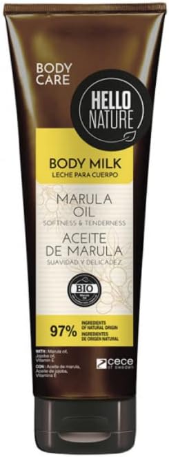 HELLO NATUREMarula Oil Body Milk | For Soft & Shiney Skin | Velvety Touch On Skin | 250 Ml