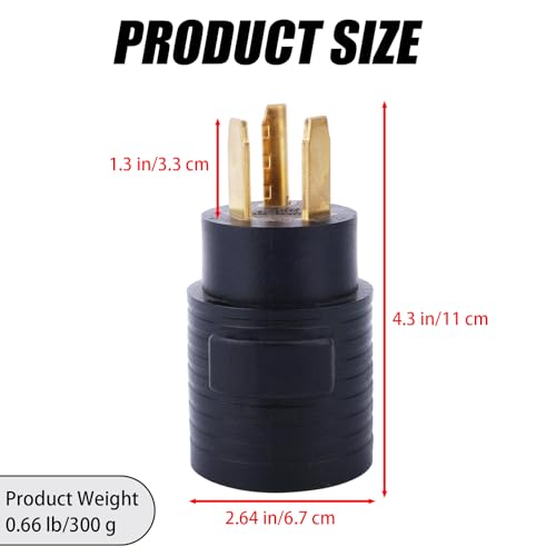 BTFO Dryer Adapter, 10-30P to 14-30R Dryer Plug Adapter 3 Prong to 4 Prong Outlet Converter 220V 30 Amp Convert 10-30P Plug for 14-30R Receptacle Compatible with NEMA by BTFO - Image 2