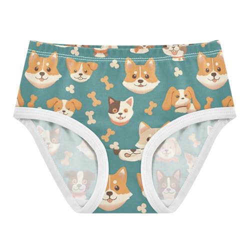 Wusikd Dog Cat Faces Girls' Underwear Cotton Girls Briefs Soft Toddler Underwear 2T