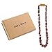 Raw Baltic Amber Teething Necklace for Baby (Unisex)(Cognac Raw)(13 Inches) - Baby Gift Sets - Natural Anti Inflammatory Beads.Teething Pain Reduce Properties