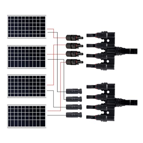 IGOYE 2 pares de conectores solares T ramo 3 para 1 conectores paralelos de painel solar MC4 conecto