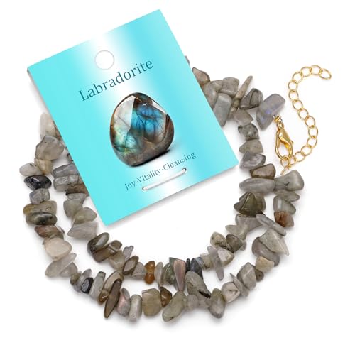 Vinswet Choker Necklace for Women Real Stone and Crystals Necklaces 4mm Beaded Choker Jewelry Meditation Gemstone Gift for Women