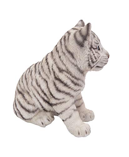 Hi-Line Gift Sitting White Tiger Cub Statue #TOP5