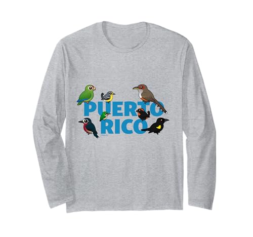Birdorable Puerto Rico Souvenir Endemic Birds Birdwatcher Long Sleeve T-Shirt