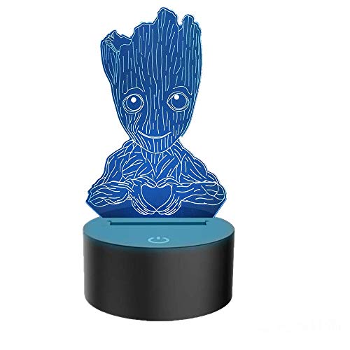 Love Groot 3D LED Night Light, Touch 7 Colour Changing Mood Table Lamp, Party Decorative Light, Festival Gift, Christmas, Valentine's Day, Birthday, for Girlfriend, Children (7 Colour Touch)