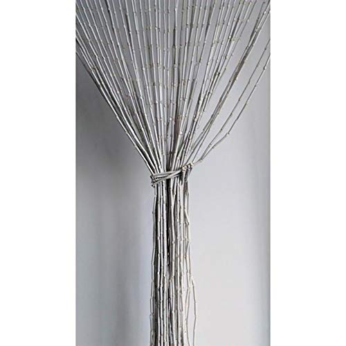 Rideaux de perles en bois rustique blanc de qualité supérieure 90x200 - 2