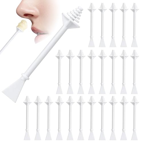 150 Pcs Nose Wax Sticks HXC Dual-End Waxing Sticks Plastic 2-in-1 Nasal Wax Spatulas for Men Women Nose Eyebrow Facial Hair Cleaning White