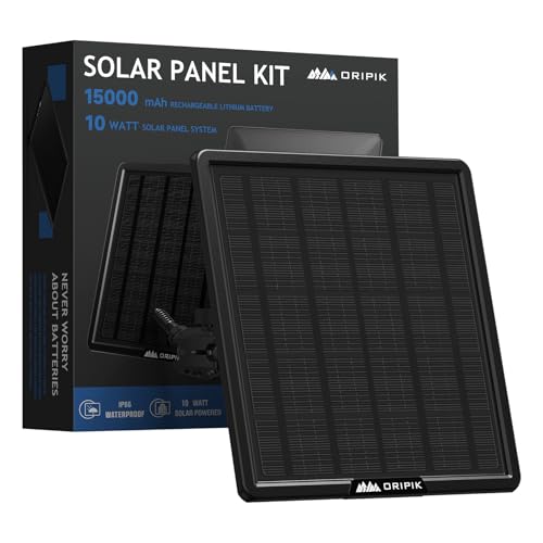 Image of Trail Camera Solar Panel: 6V/9V/12V Game Camera Solar Panel Charger kit Build-in 15000mAh Rechargeable Lithium Battery with USB-A/USB-C, IP66 Water-Resistant