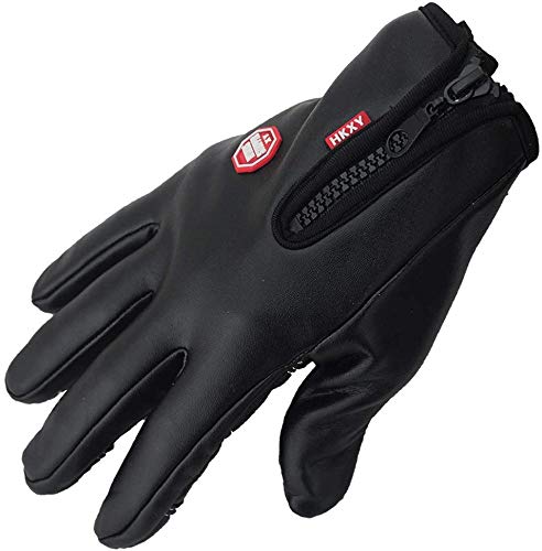 Preisvergleich Produktbild NMDD Warme Winterhandschuhe, Touchscreen-Handschuhe Winterhandschuhe Thermisch winddichtes, warmes Fleece zum Laufen, Radfahren, Fahren, Klettern Arbeitshandschuhe (Farbe: Schwarz, Größe: L)