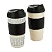 Copco 5237160 Reusable Set of 2 Insulated Double Wall Travel Mugs, 16-ounce, White/Black