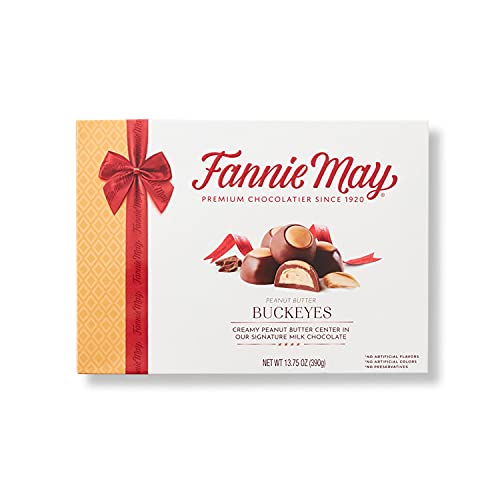 Fannie May, Milk Chocolate Candy, Peanut Butter Buckeyes, 13.75 Oz Gift Box #TOP4