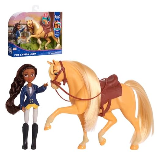 DreamWorks Spirit Riding Free Collector Doll & Horse – PRU & Chica Linda, Multi-Color, 5 inches