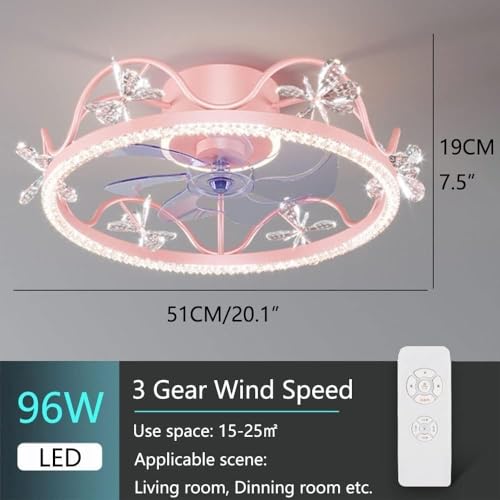 Plafonnier avec ventilateur et télécommande LED dimmable 96W de 20 pouces - 6