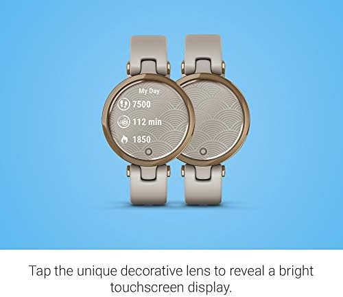 Garmin Lily Smartwatch Fitness Tracker Sport Edition - Rose Gold Bezel with Light Sand Case and Silicone Band
