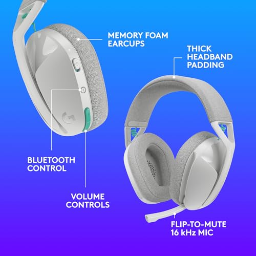Logitech G321 Lightspeed Wireless Bluetooth Gaming Headset, Dynamic Comfort and fit, 16 kHz Boom mic, 20+ hrs Battery, PC, PS4, PS5, Nintendo Switch, Mobile - White by Logitech G - Used condition - Image 8