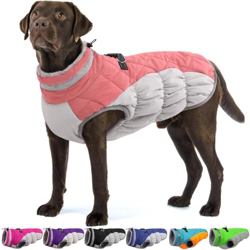 Image of Dog Coats for Large Dogs, Warm Dog Winter Jacket with Harness, XXL