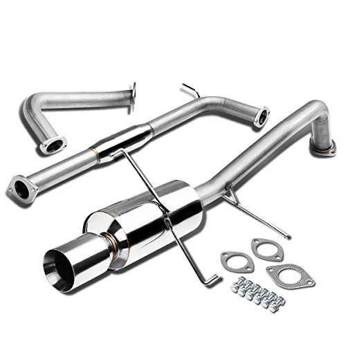 Auto Dynasty 4 Inches Rolled Muffler Tip Catback Exhaust System Compatible with 2000-2003 Nissan Maxima, Stainless Steel