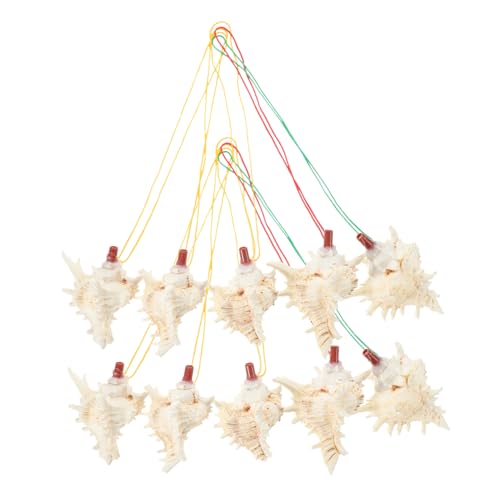 10Pcs Conch Whistles Necklace Decorative Whistle Favors for Festivals Unique Shell Design Plaything and for Camping and Outdoor Activities