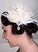 Teyglen 1920s Feather Headpiece Feather Hair Clip Pin with Crystal Flapper Feather Headband Prom Party Roaring 20s Hair Accessories for Women (Silver)