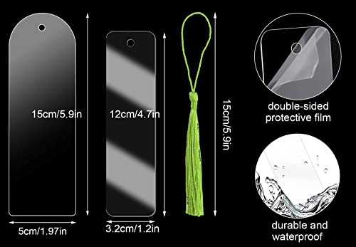 Penta Angel T-1503 Blank Clear Acrylic Bookmarks Penta Angel 20Pcs Plastic Craft Transparent Acrylic Book Markers thumb #1