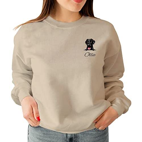 Custom Dog Mom Sweatshirt for Women, Dog Mama Shirt Pullover, Cute Dog Lovers