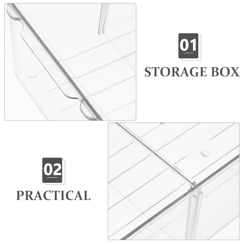 Grosse capacité à 3 compartiments pour cette boîte de rangement plastique transparente - 2