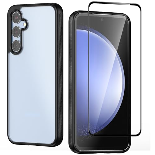 Coque S23 FE antichoc Feitenn noire intégrale avec vitre de protection écran verre trempé