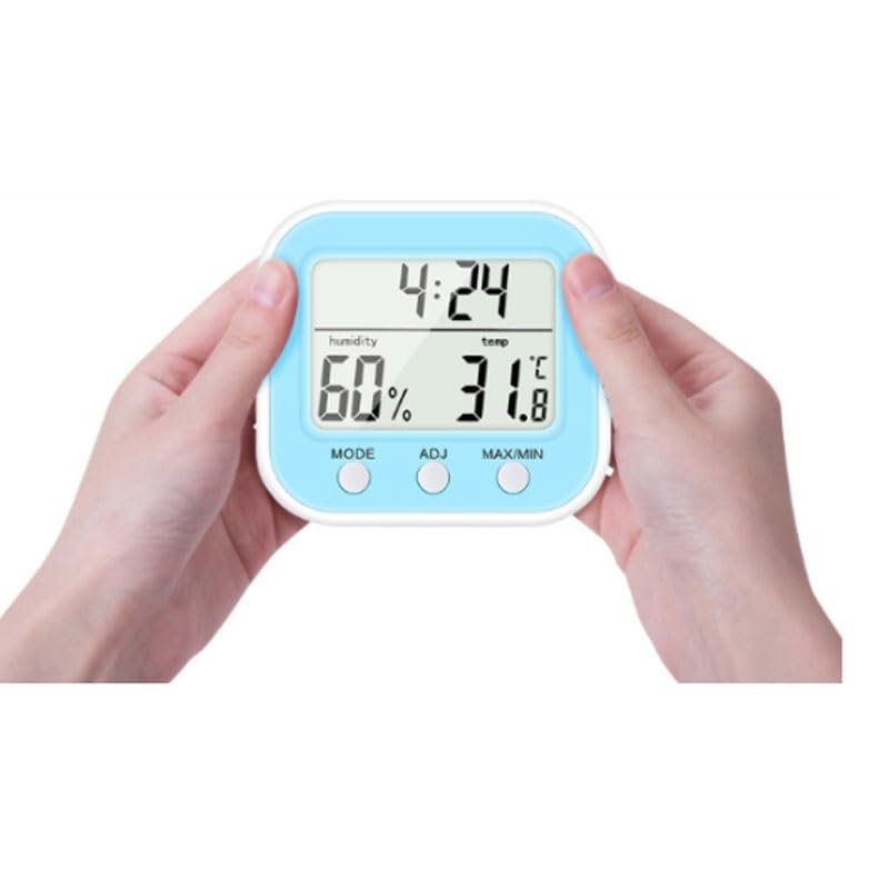 ABS Indoor Temperature Humidity Meter Thermometer Digital Hygrometer Clock