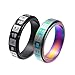 Mens Promise Rings, 6MM Numbers Rotatable Anti Stress Fidget Spinner Ring, Colorful Black Size Colorful 7 & Black 7